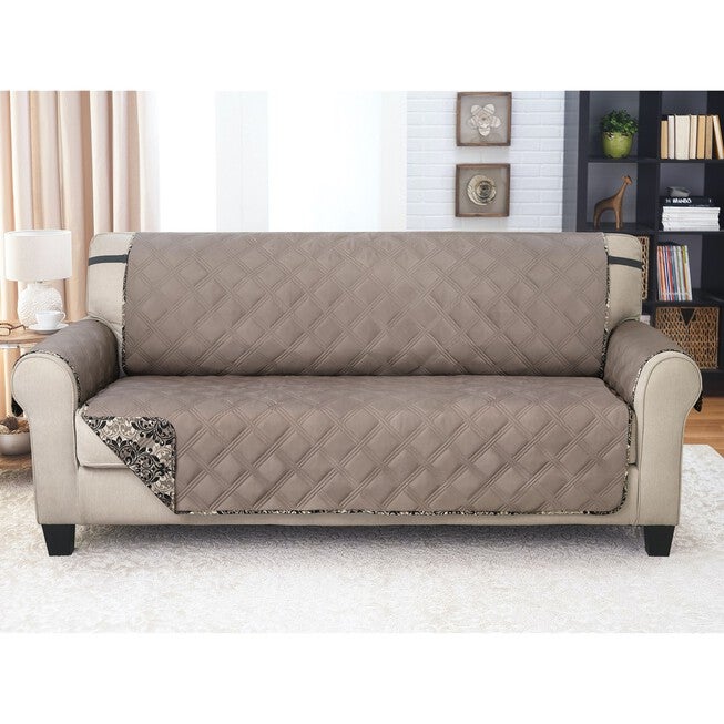 Printed Reversible Quilted Sofa Protector, , alternate image number null
