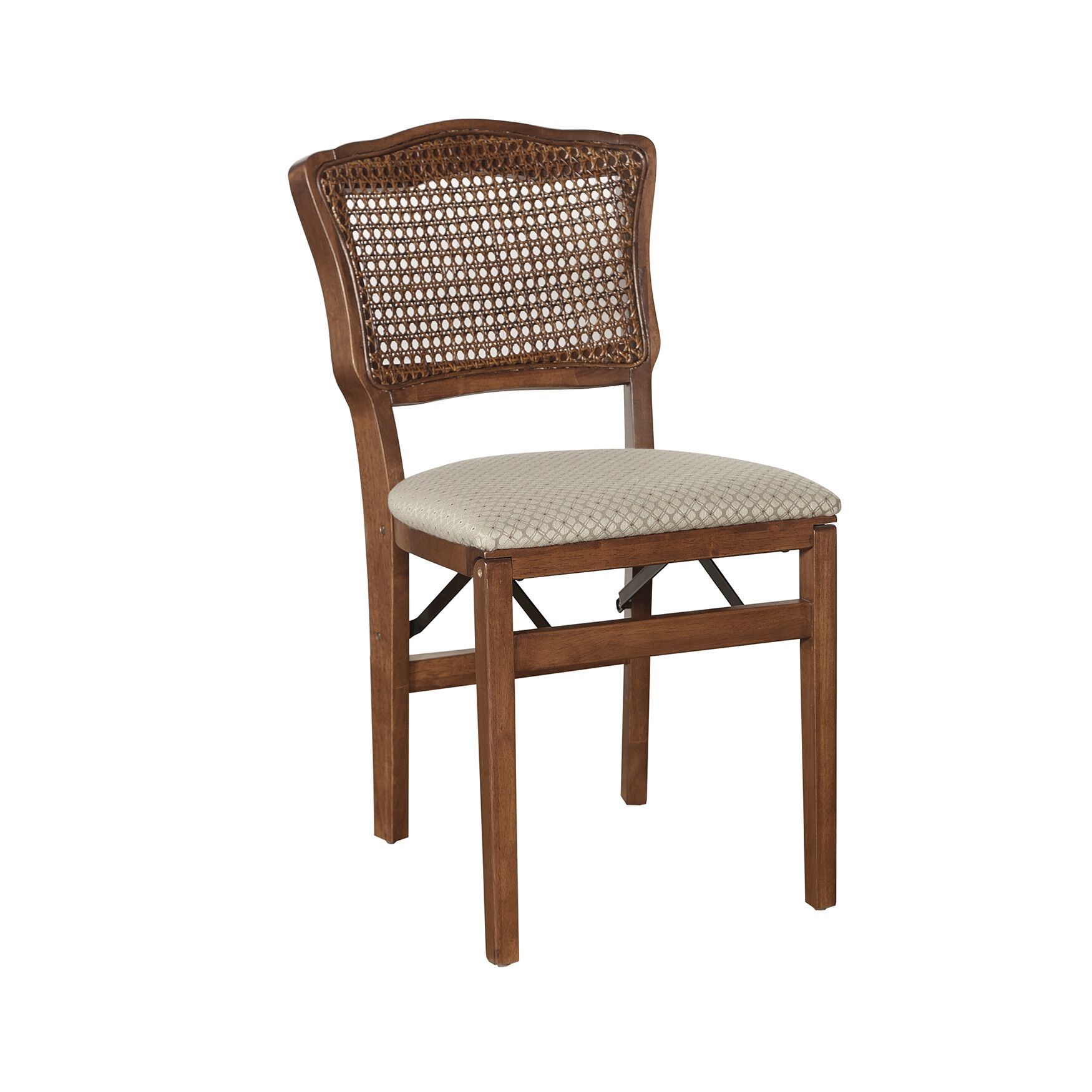 French Cane Back Folding Chairs, Set Of 2, CHERRY, hi-res image number 0