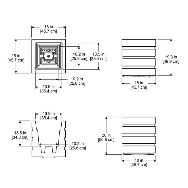 Freeport 18x18 Square Planter, , alternate image number null