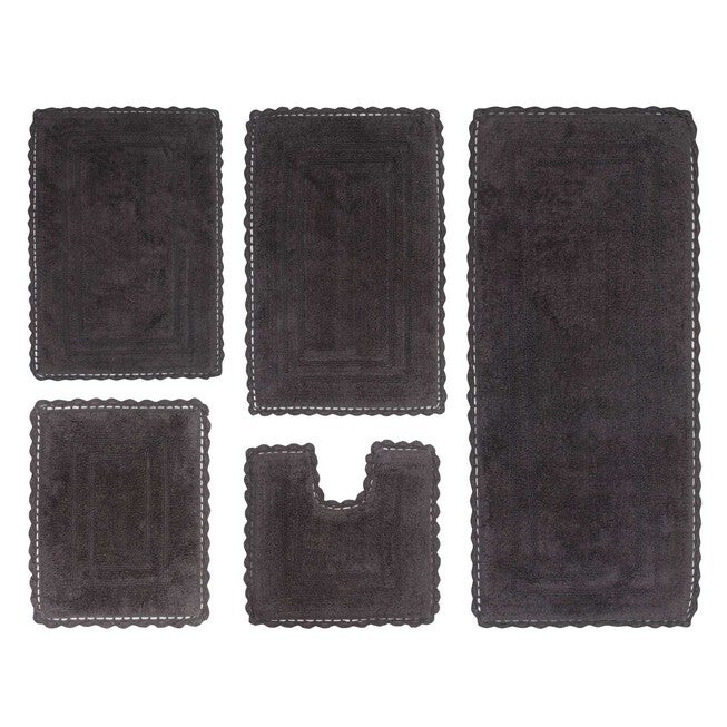 Casual Elegence 5 Piece Bath Rug Collection, GREY, hi-res image number 0