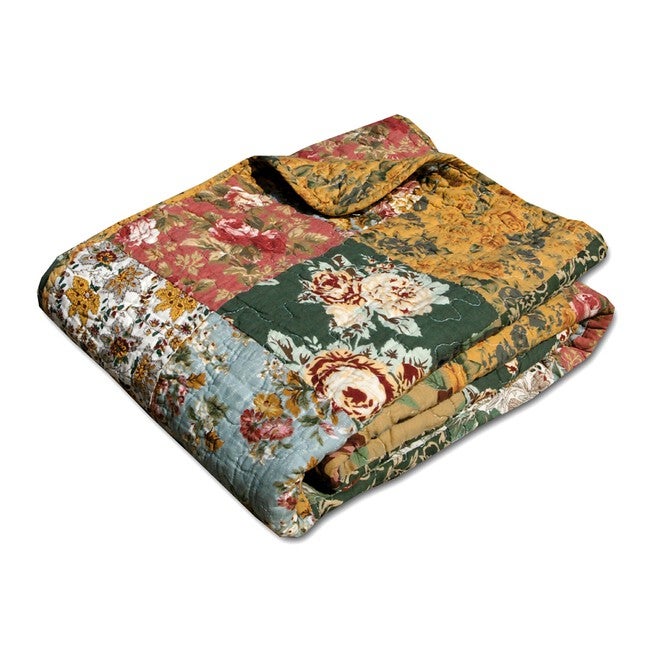 Antique Chic Quilted Patchwork Throw Blanket, , on-hover image number 1