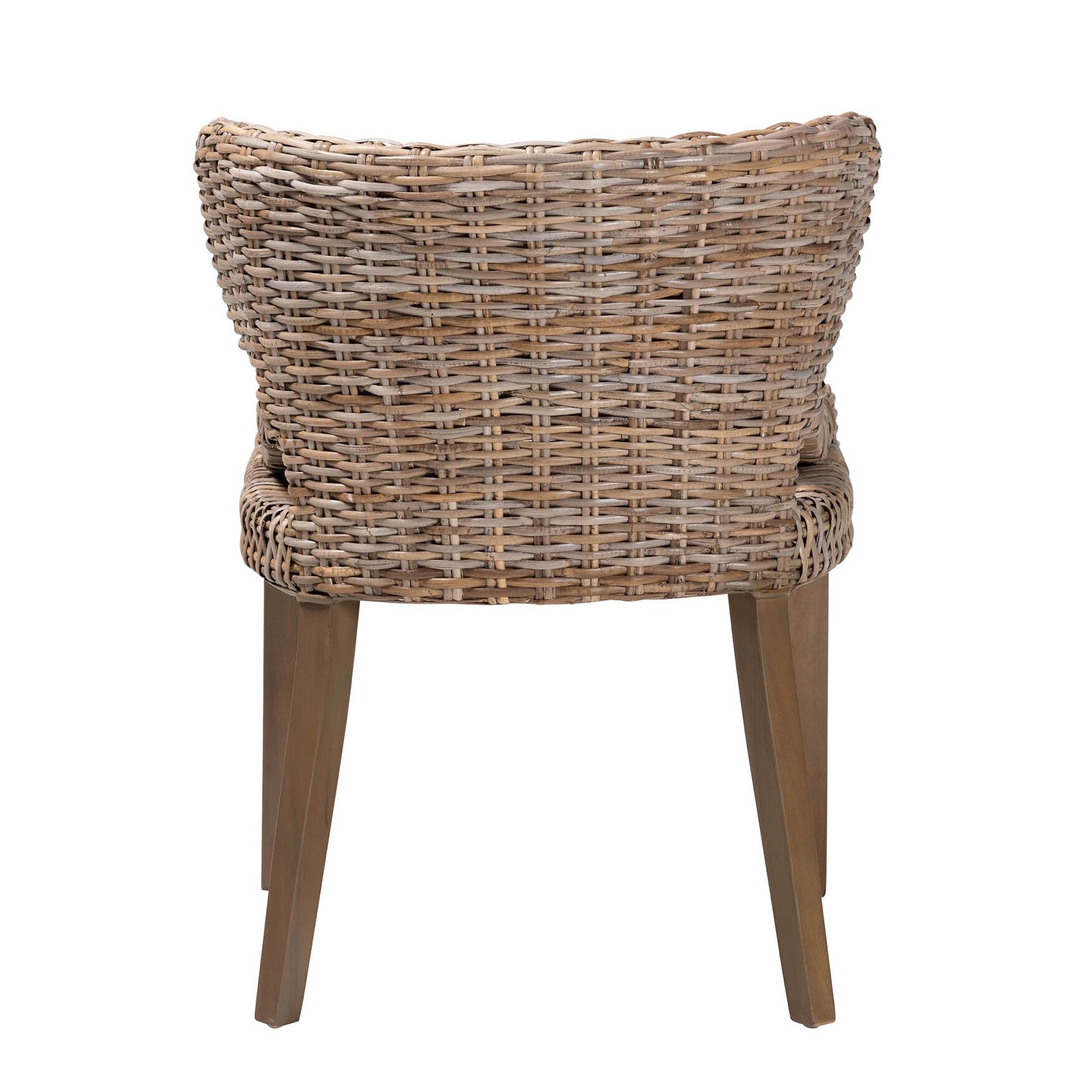 Niesha Bohemian Grey Natural Kubu Rattan And Mahogany Wood Dining Chair, , alternate image number 3