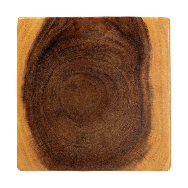 Rapha Hand-carved Suar Wood Side Table, NATURAL BROWN, alternate image number null