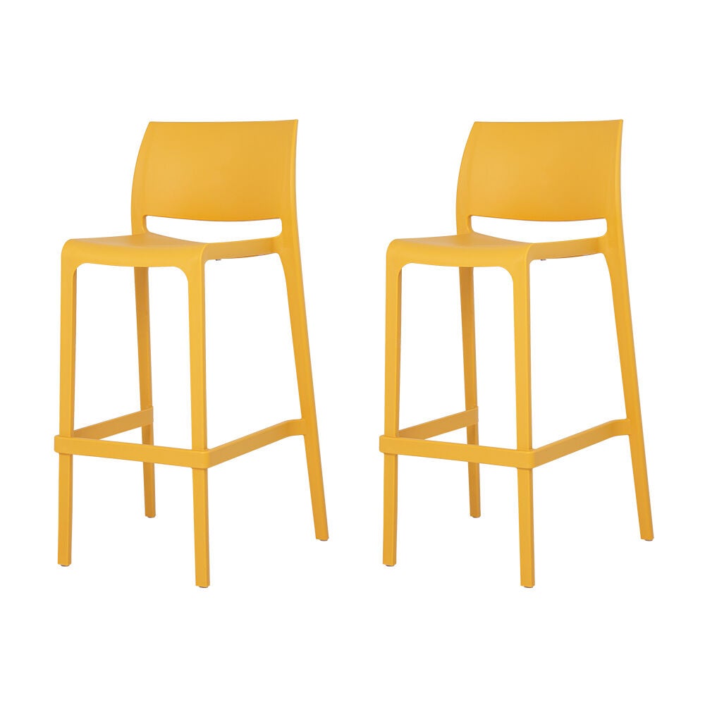 SET OF 2 SENSILLA OUTDOOR STACKABLE BARSTOOL, GOLD, on-hover image number 1