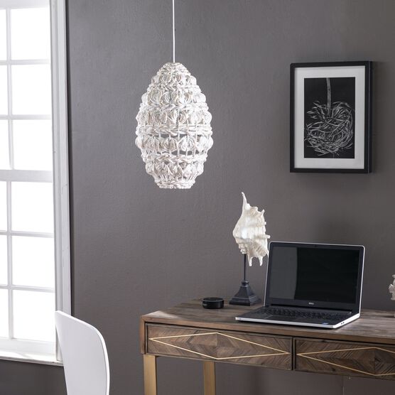 Rosemill Woven Pendant Shade, WHITE, hi-res image number null