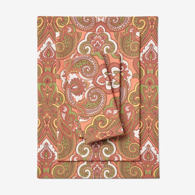Paisley Printed Microfiber Sheet Set, SPICE, hi-res image number 0