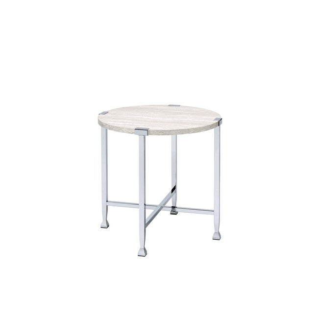 End Table, WHITE OAK CHROME, hi-res image number null