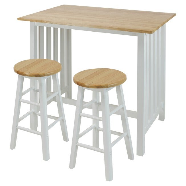 3pcs Breakfast Set made with Solid Wood-White, , alternate image number null