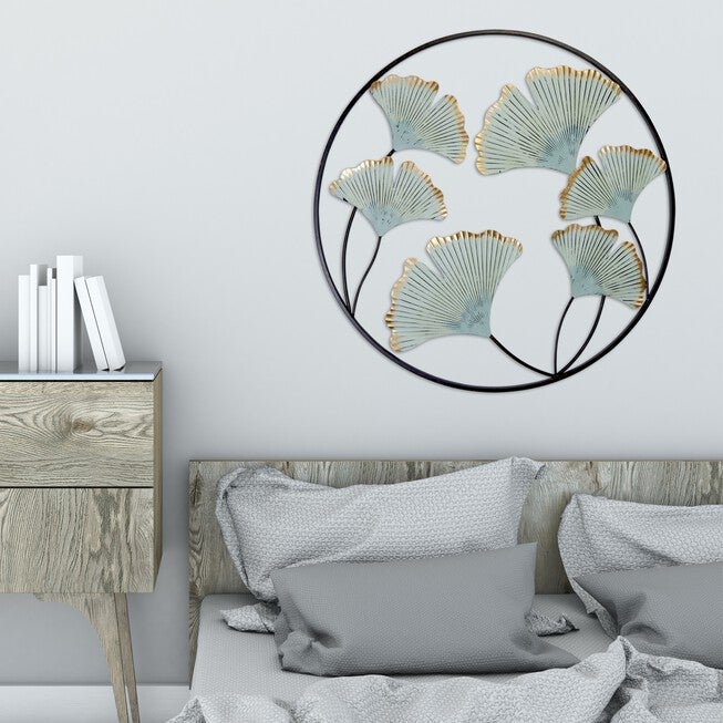 Gingko Flower Medallion Metal Wall Decor, , alternate image number 5