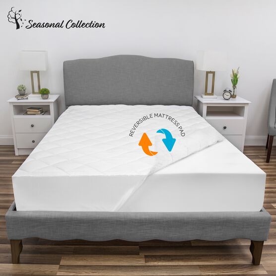 SensorPEDIC All Seasons Reversible Mattress Pad, WHITE, hi-res image number null