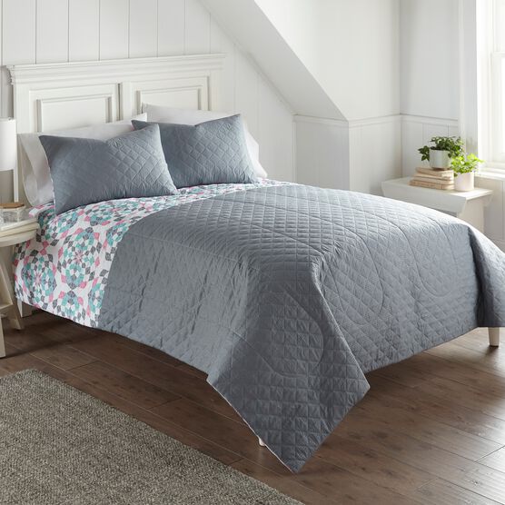 Seersucker Geo Design 6-in-1 Quilt Set, , alternate image number null