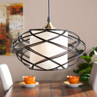 Oval Wire Swirl Pendant Lamp, BLACK IVORY, hi-res image number null