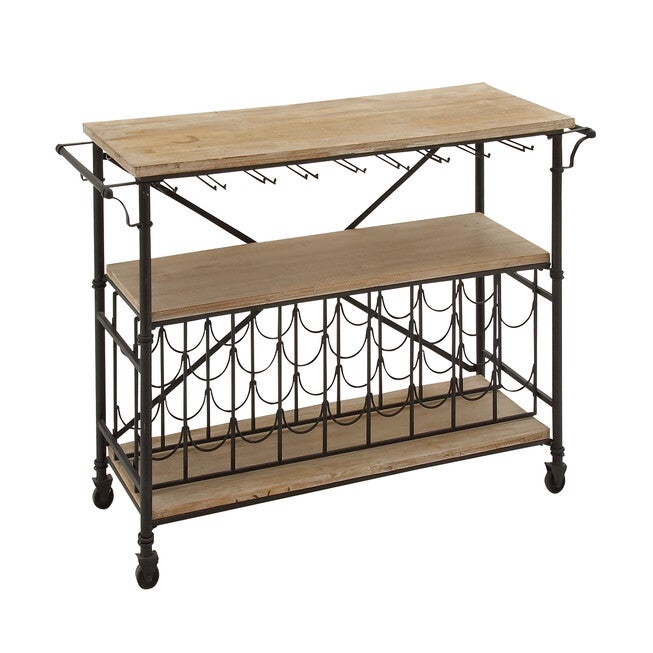 Natural Brown Industrial Metal Wine Storage, 31 x 48, , on-hover image number 1