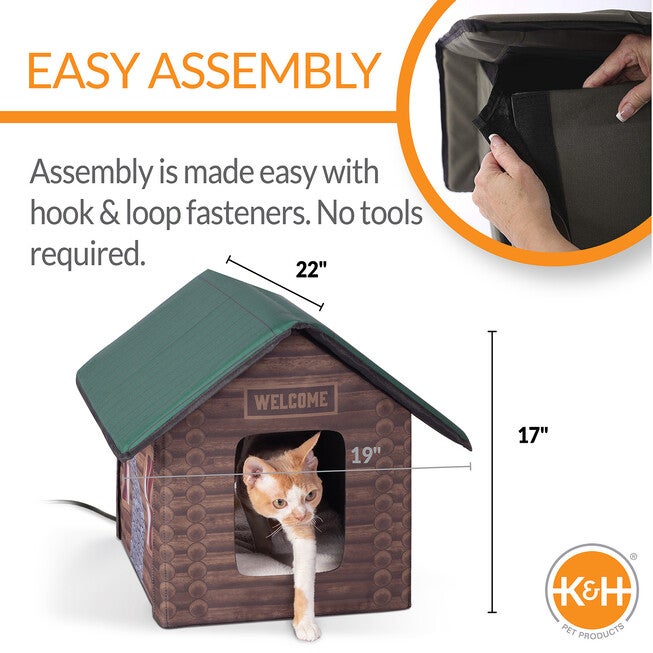 Outdoor Heated Pet House Log Cabin, , on-hover image number null