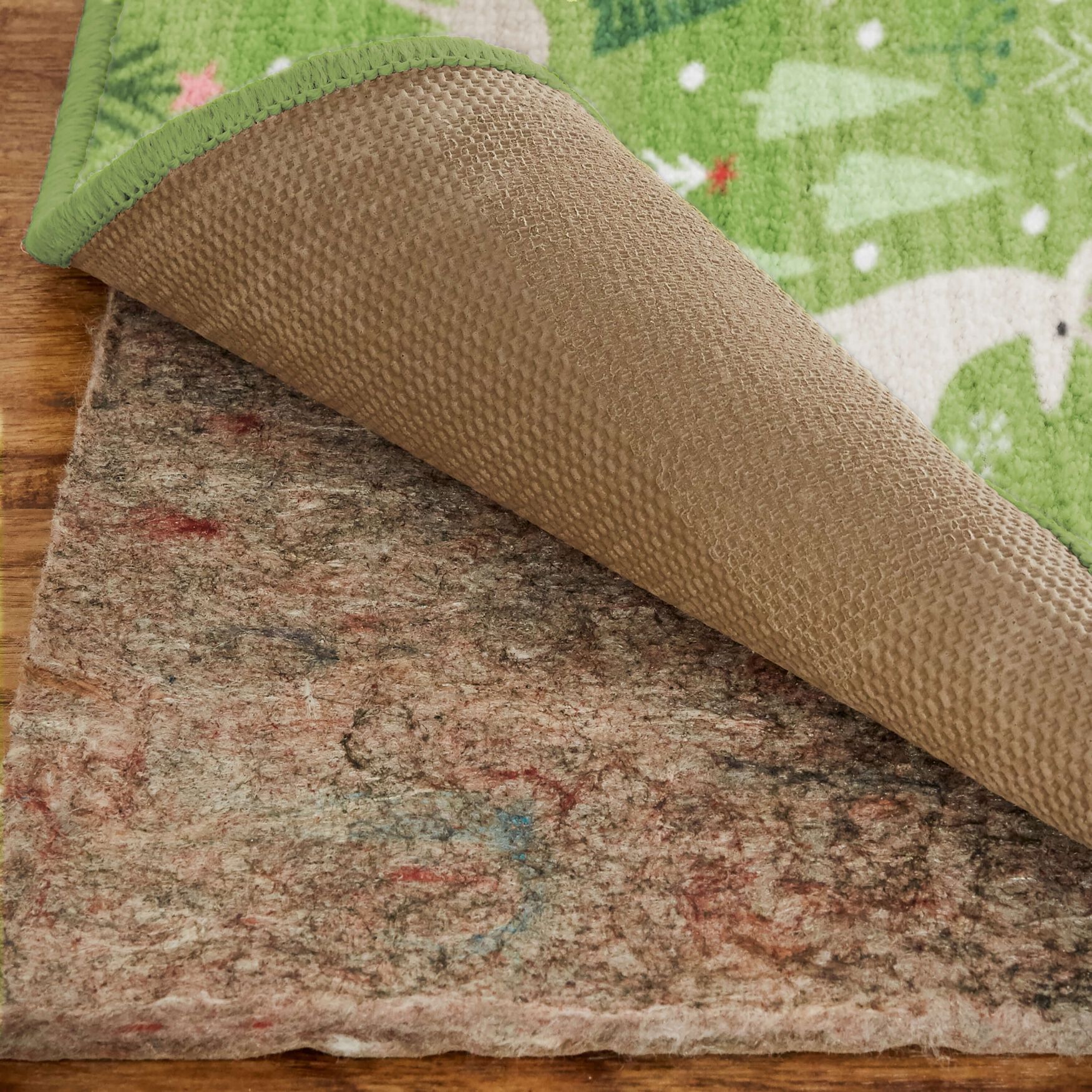 Reindeer Flurries Green Kitchen Rug, , alternate image number 2