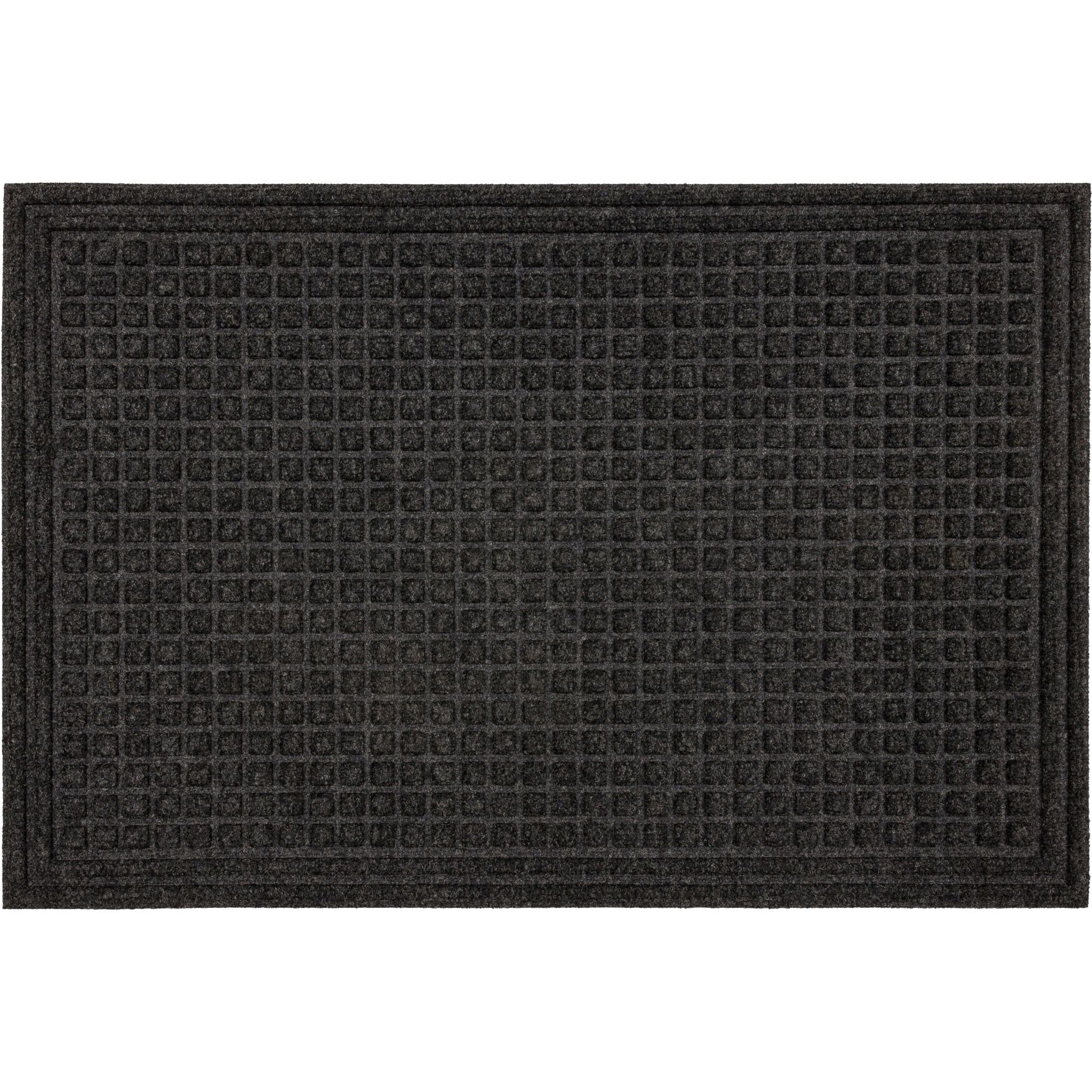 Waffle Grid Impression Door Mat, ONYX, hi-res image number 0