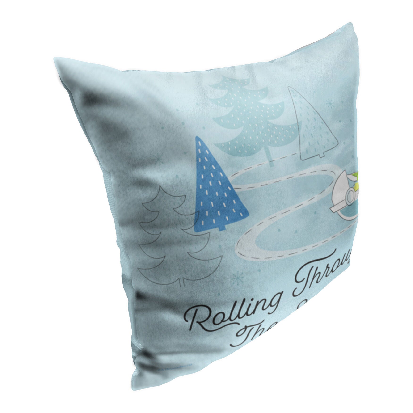 Star Wars The Mandalorian Rolling Through The Snow Printed Throw Pillow, , on-hover image number 1