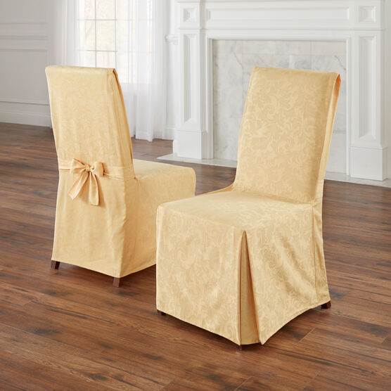 Damask Set of 2 Chair Covers, GOLD, hi-res image number null