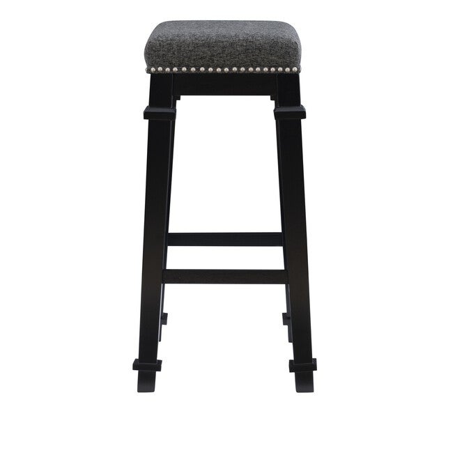 Kennedy Black Tweed Backless Bar Stool Backless Stools, , alternate image number 2
