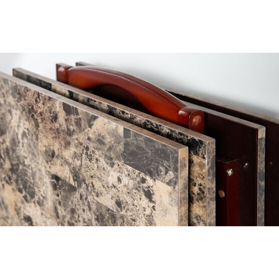 Jasper Tray Table Set Brown Faux Marble, , alternate image number null