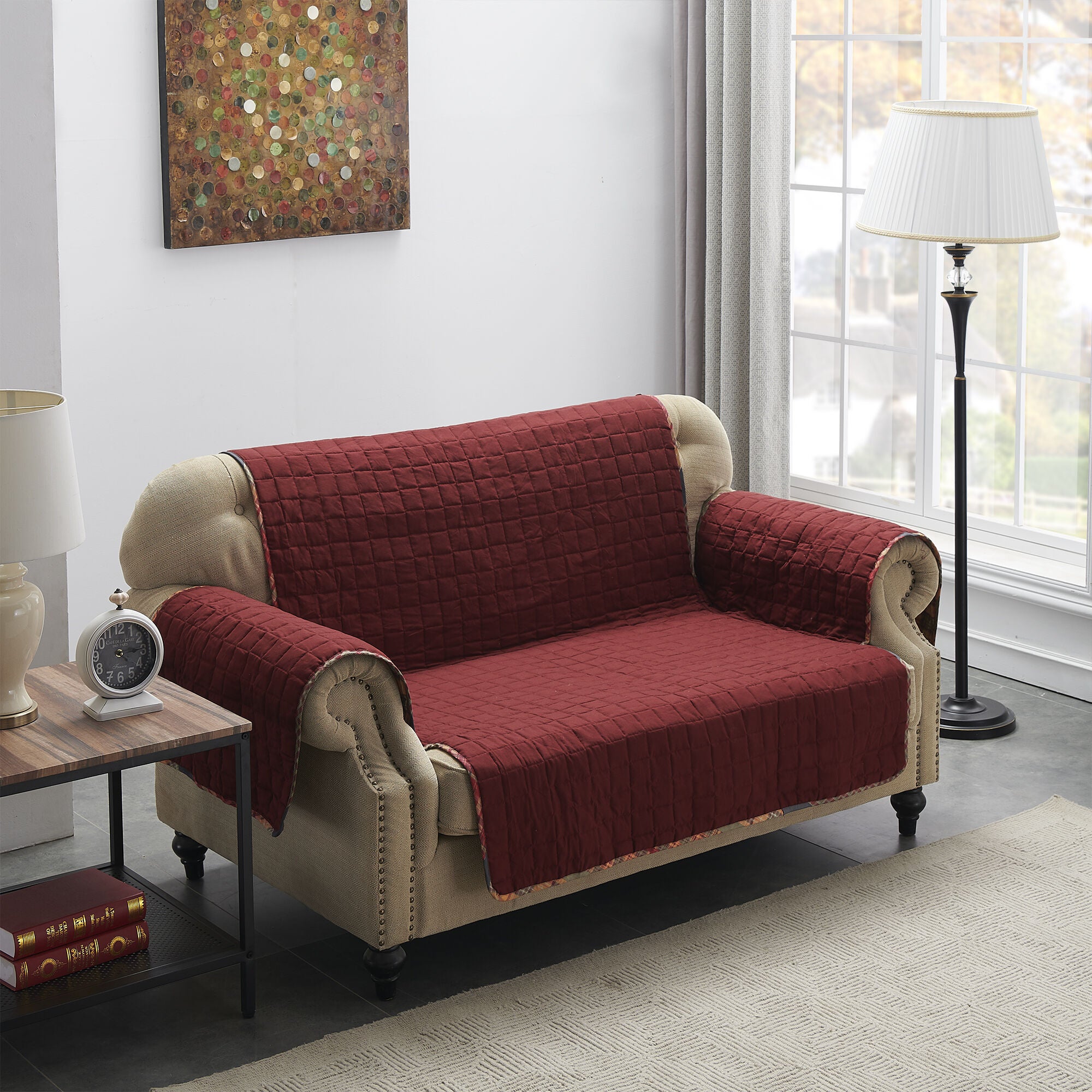 Gold Rush Loveseat Quilted Furniture Protector, MULTI, on-hover image number 1