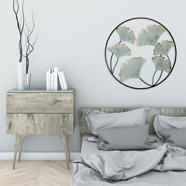 Gingko Flower Medallion Metal Wall Decor, , alternate image number 1