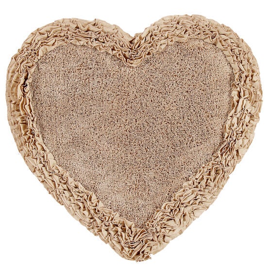 Shaggy Border Heart Bath Rug Mat, 30" X 30", , on-hover image number null