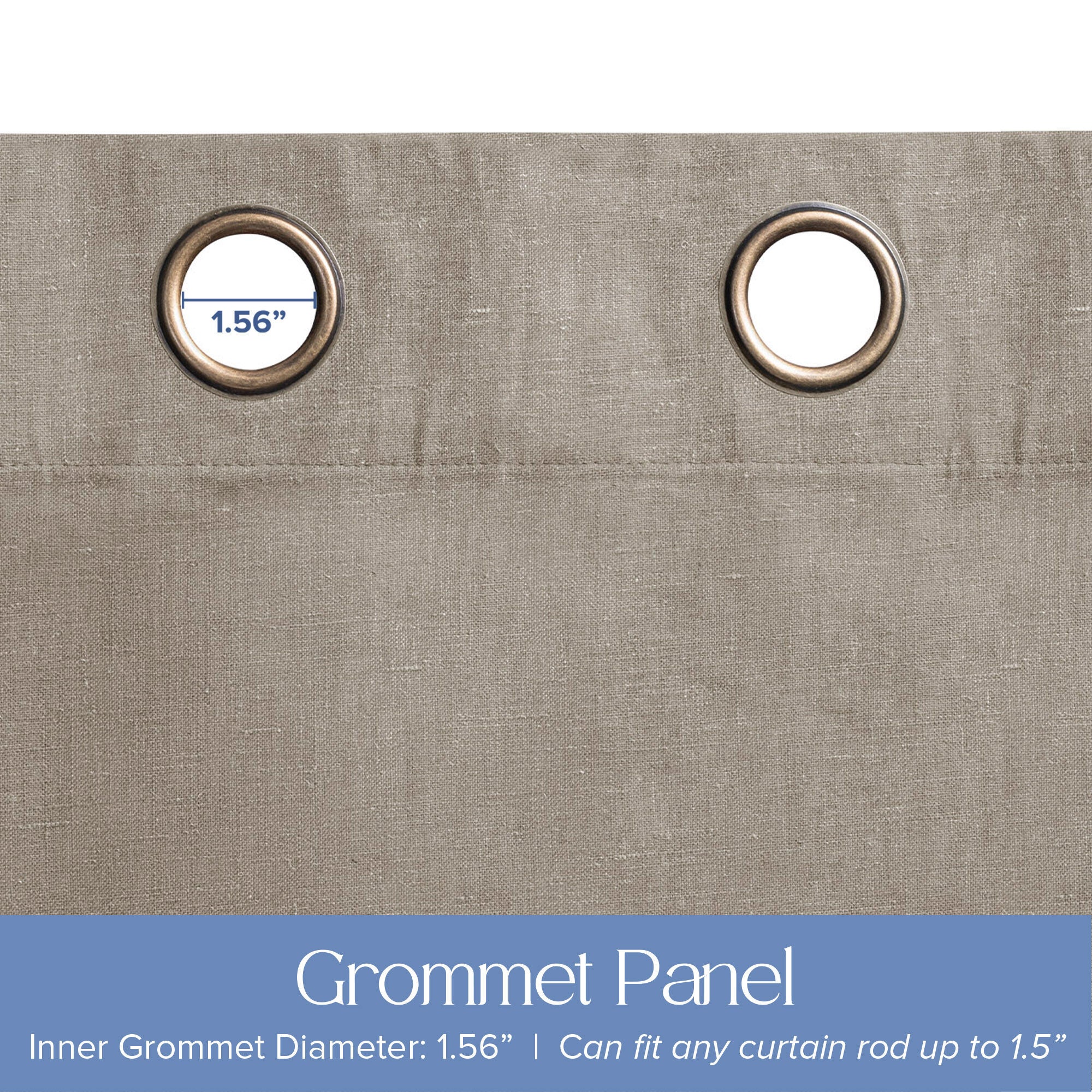 Linen Slub 100% Blackout Grommet Pair, TAUPE, alternate image number 3
