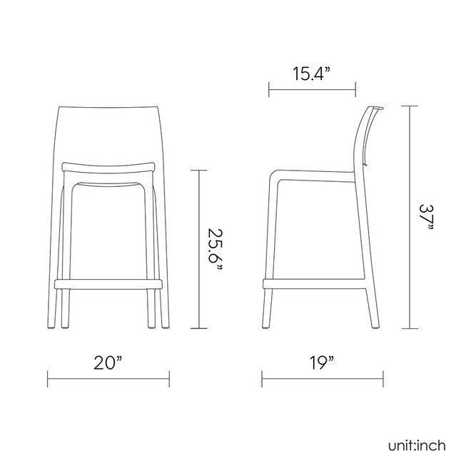 SET OF 2 SENSILLA OUTDOOR STACKABLE COUNTER STOOLS, BABY BLUE, alternate image number 4