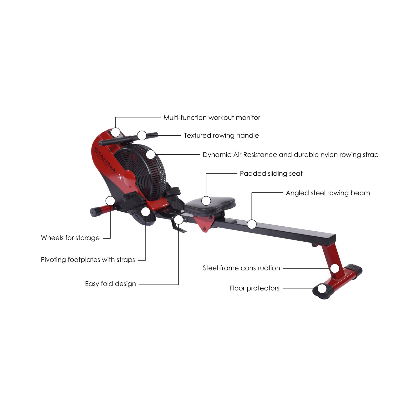Stamina X ATS Air Rower, , alternate image number 1