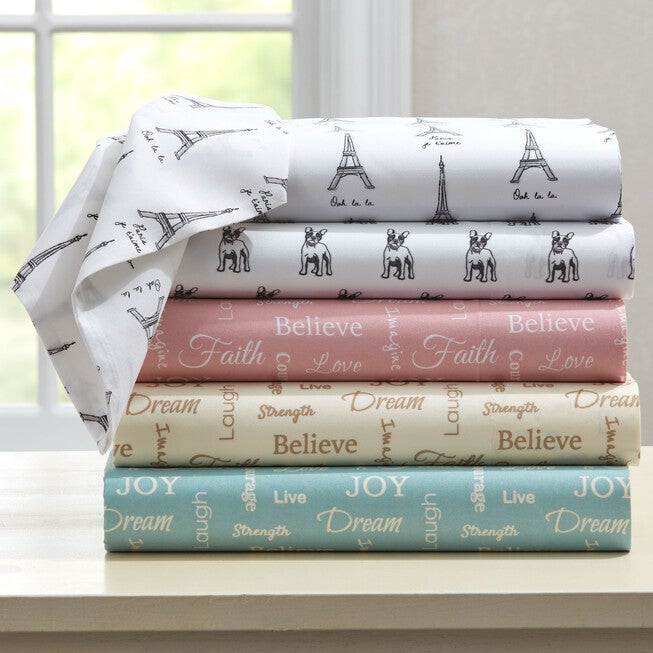 Printed Microfiber Sheet Set, , alternate image number 1