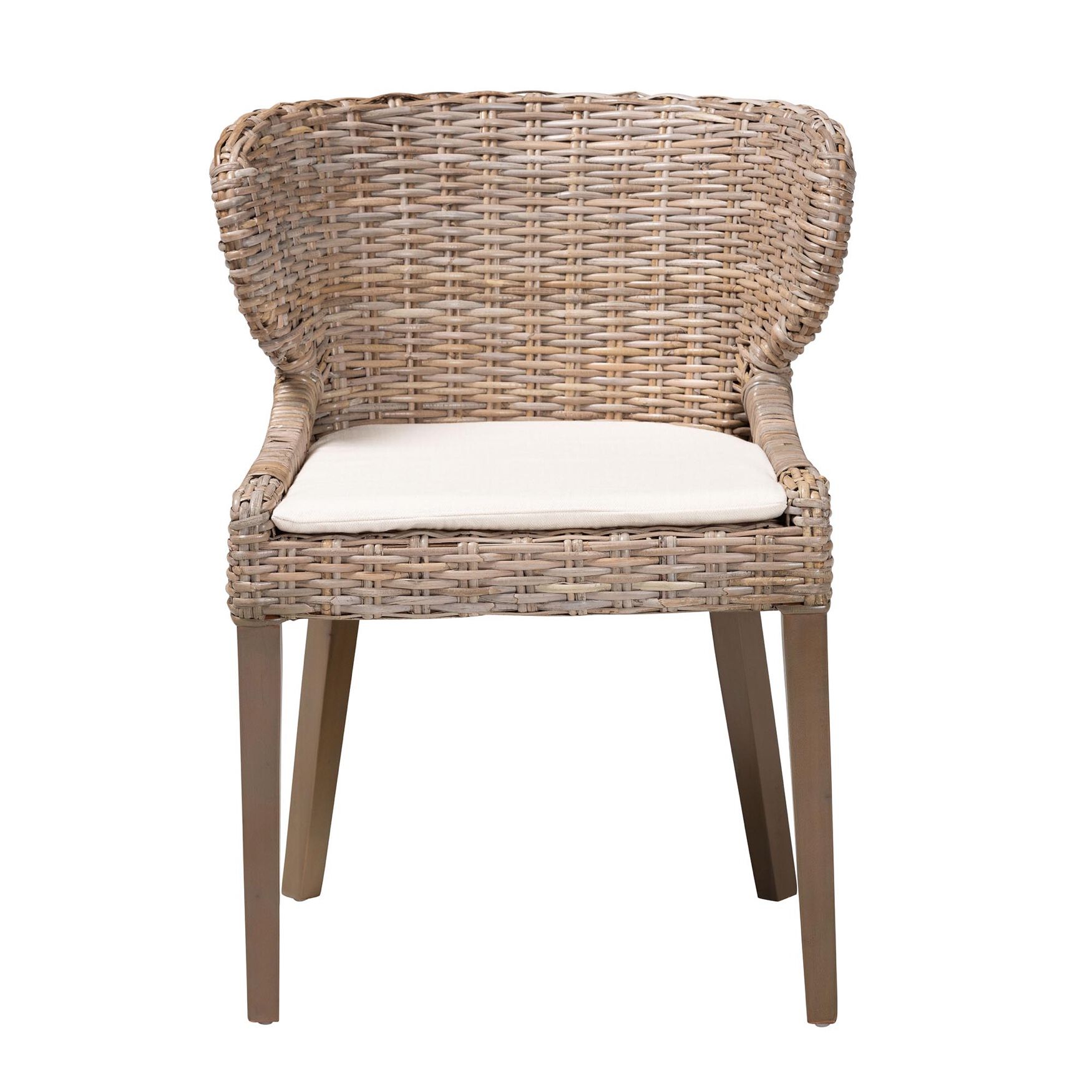 Niesha Bohemian Grey Natural Kubu Rattan And Mahogany Wood Dining Chair, , on-hover image number 1