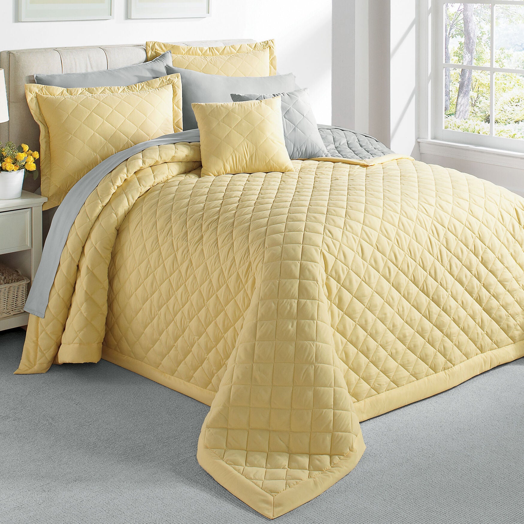 Watercolor Dream Finely Stitched Quilt Set with Decorative Pillows, , alternate image number 8