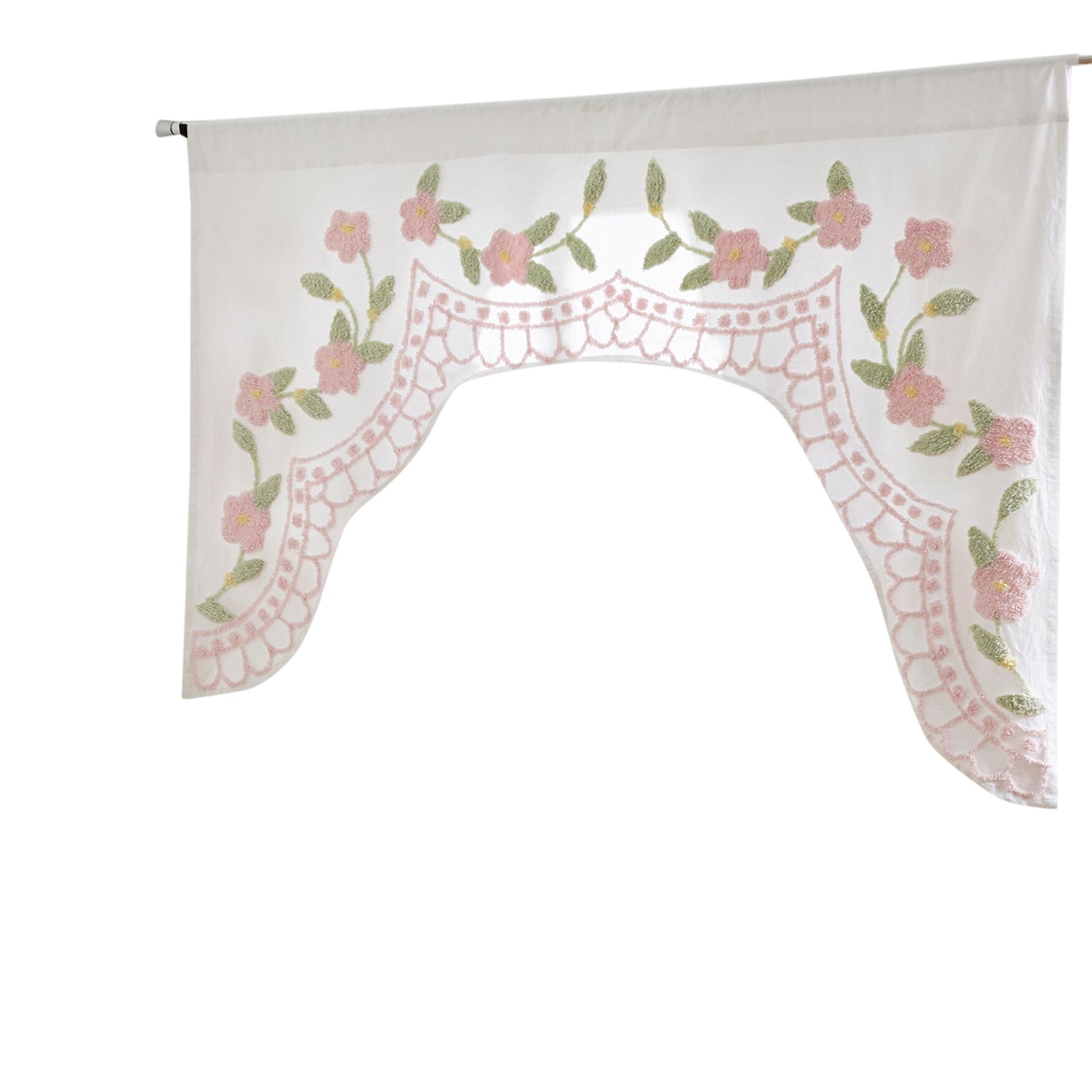 Bloomfield Collection in Floral Design 100% Cotton Tufted Chenille Valance , , on-hover image number 1