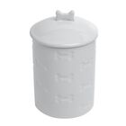 Manor White Pet Dog Cat Treat Jar 46 Oz, WHITE, hi-res image number null