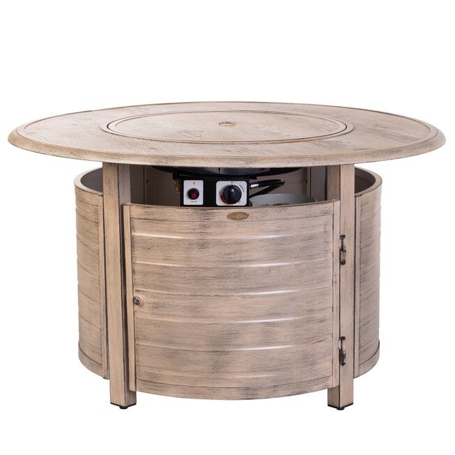 Thatcher Round Aluminum LPG Fire Pit in Driftwood, DRIFTWOOD, hi-res image number null