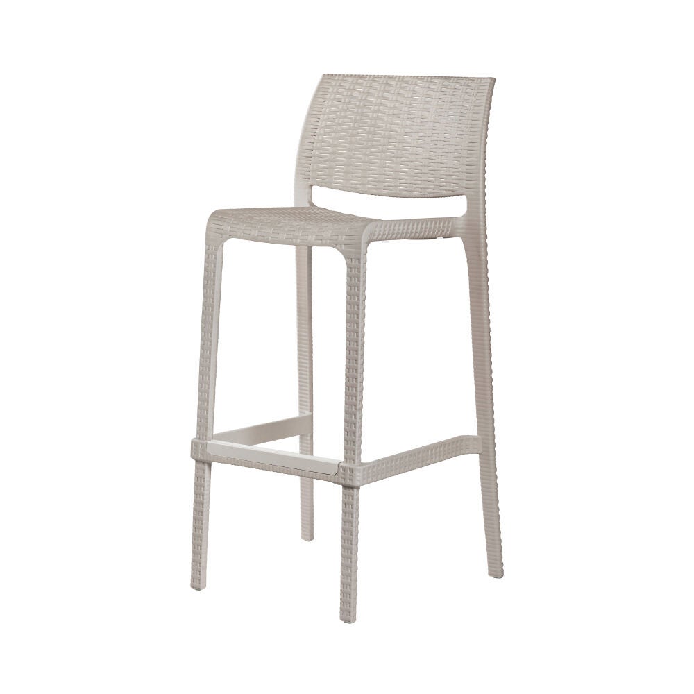 Set of 2 Rue Outdoor Stackable Bar Stools, TAUPE, alternate image number 2