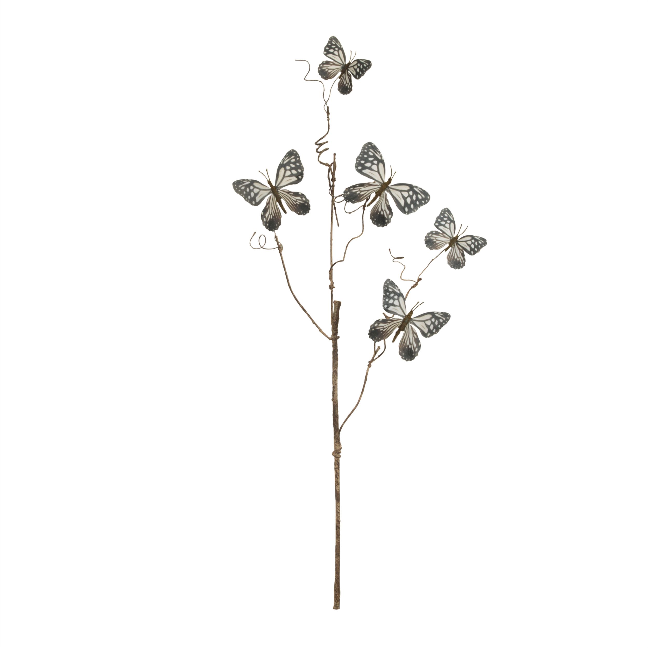 Butterfly Twig Spray Set of 4, BLUE WHITE, alternate image number 2