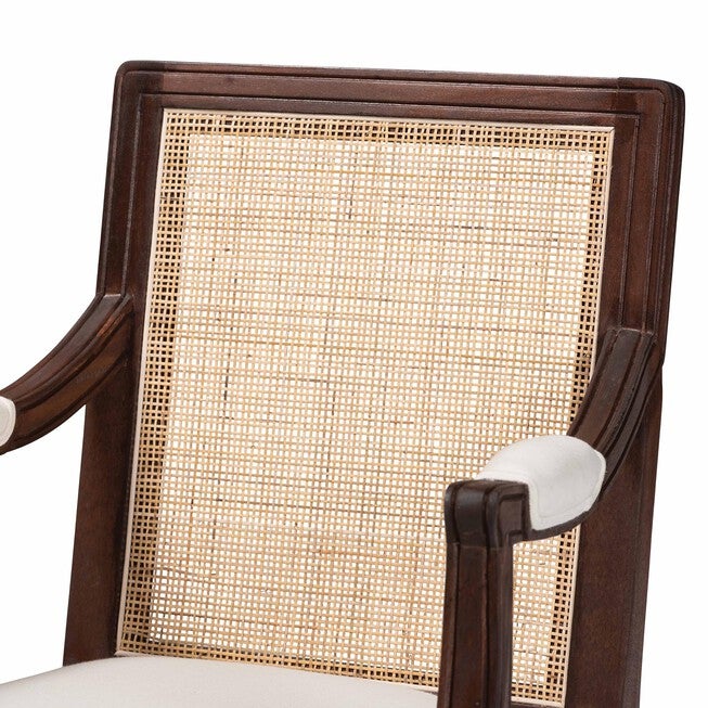 Garridan Traditional French Beige Fabric And Dark Brown Finished Wood Accent Chair, , alternate image number 12