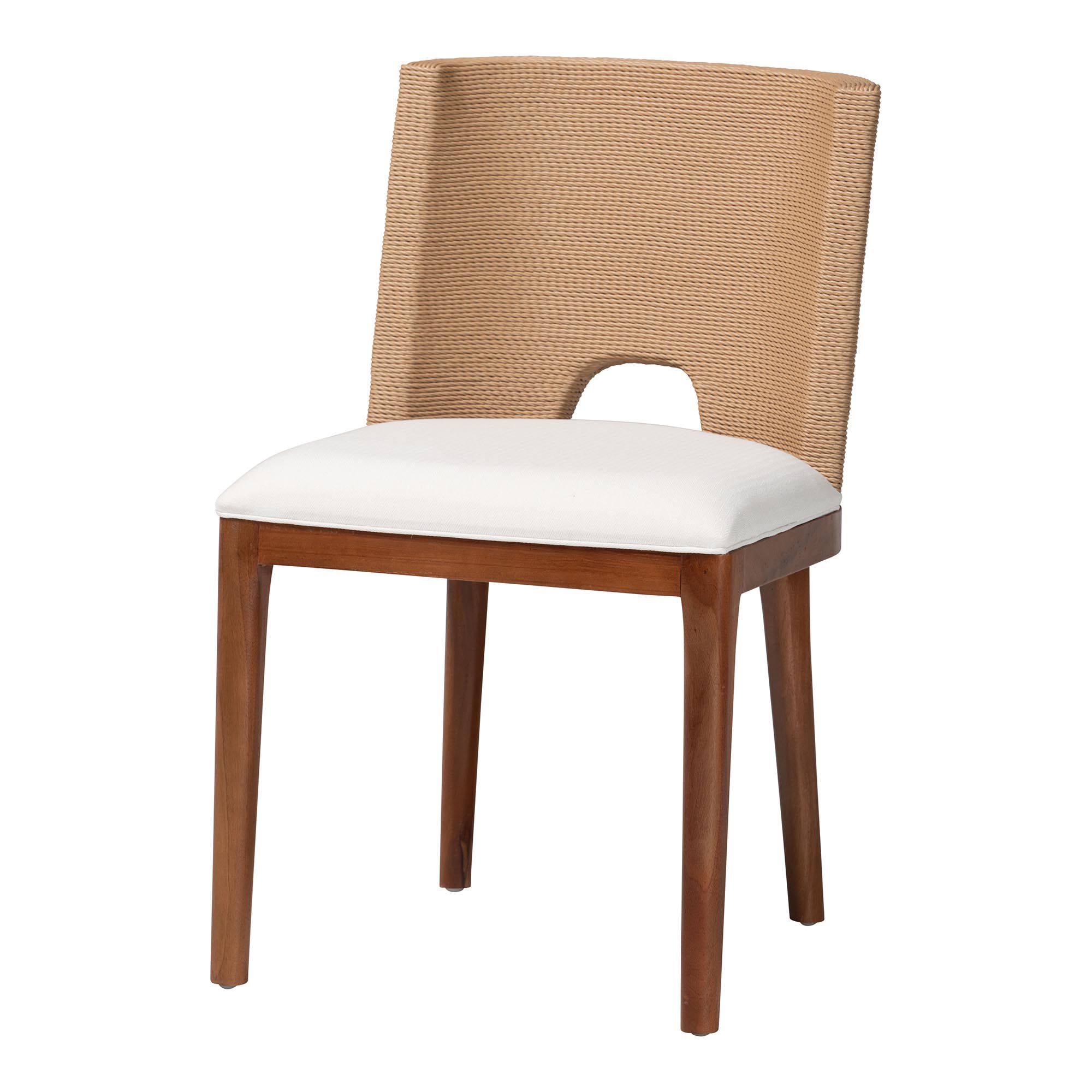 Norely Dining Chair with Woven Seagrass Back, BROWN, alternate image number 2