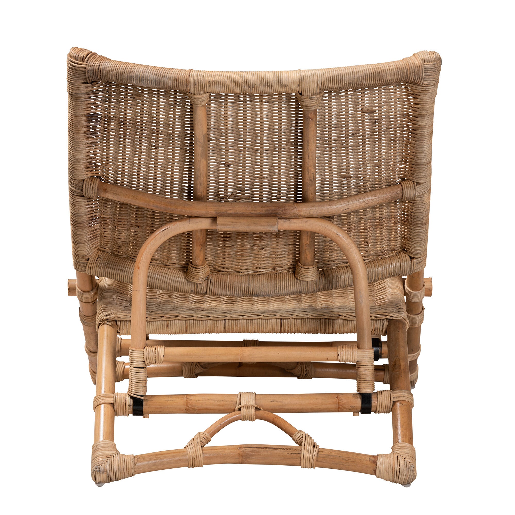 Herrara Modern Bohemian Natural Brown Antique Rattan Foldable Lounge Chair, NATURAL BROWN, alternate image number 4