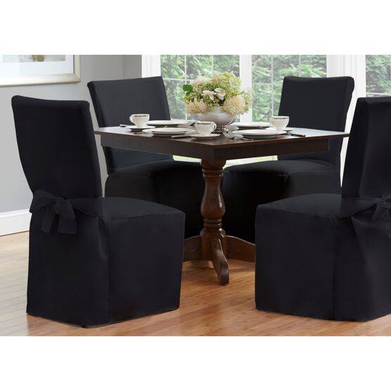 Fresh Ideas Dining Room Chair Cover 42" x 19", BLACK, hi-res image number null