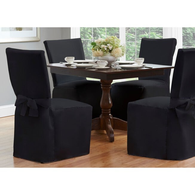 Fresh Ideas Dining Room Chair Cover 42 inches x 19 inches, BLACK, hi-res image number null