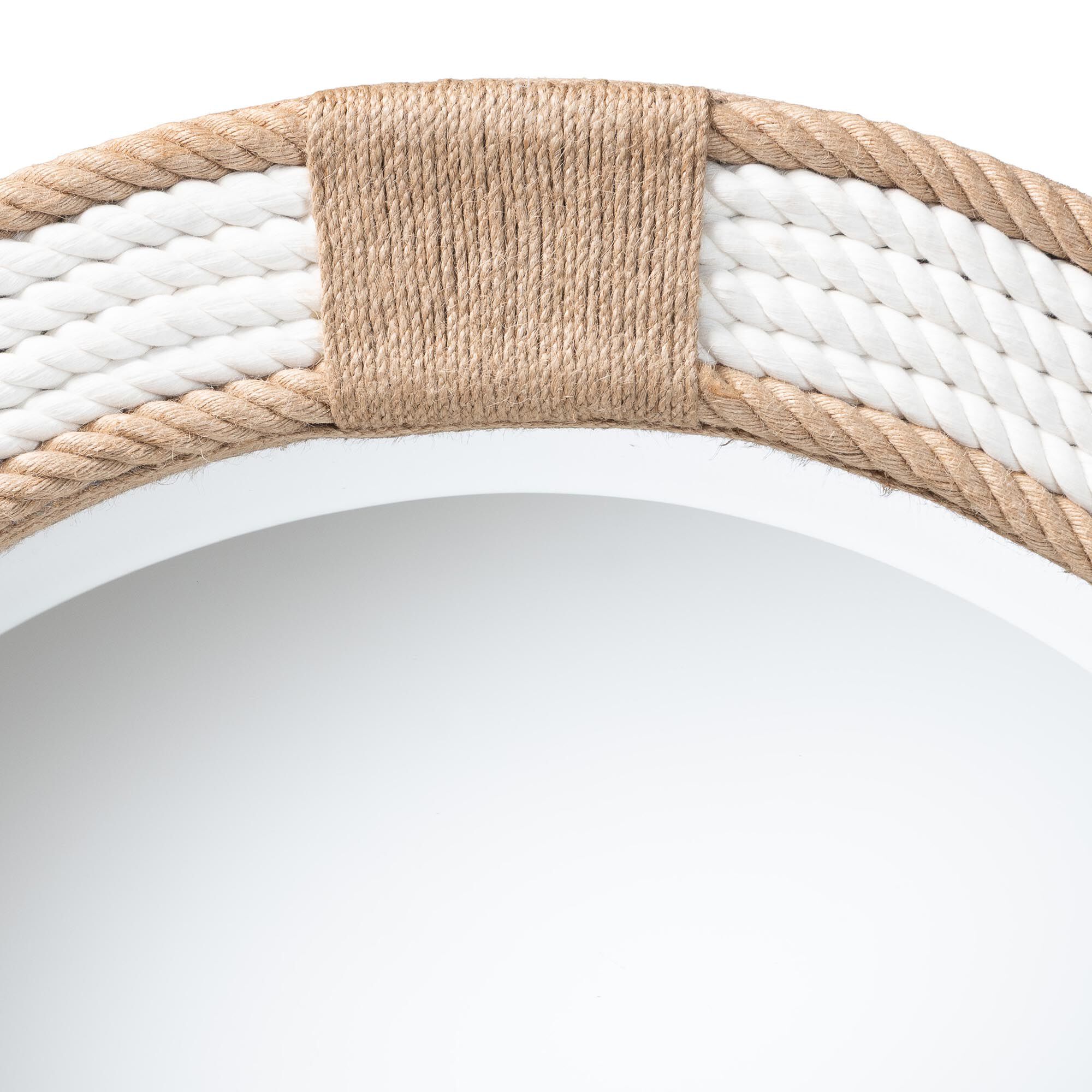 Adita Round Woven Rope Mirror, WHITE, alternate image number 2