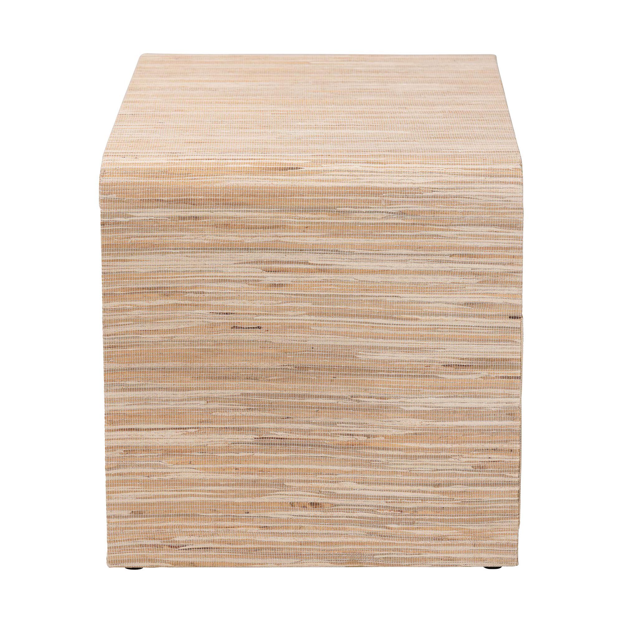 Hannah Bohemian Woven Grasscloth 1-Drawer Nightstand, NATURAL, alternate image number 4