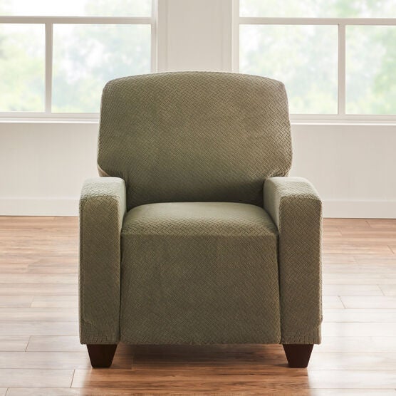 BH Studio Basketweave Stretch Recliner Slipcover, OLIVE, hi-res image number null