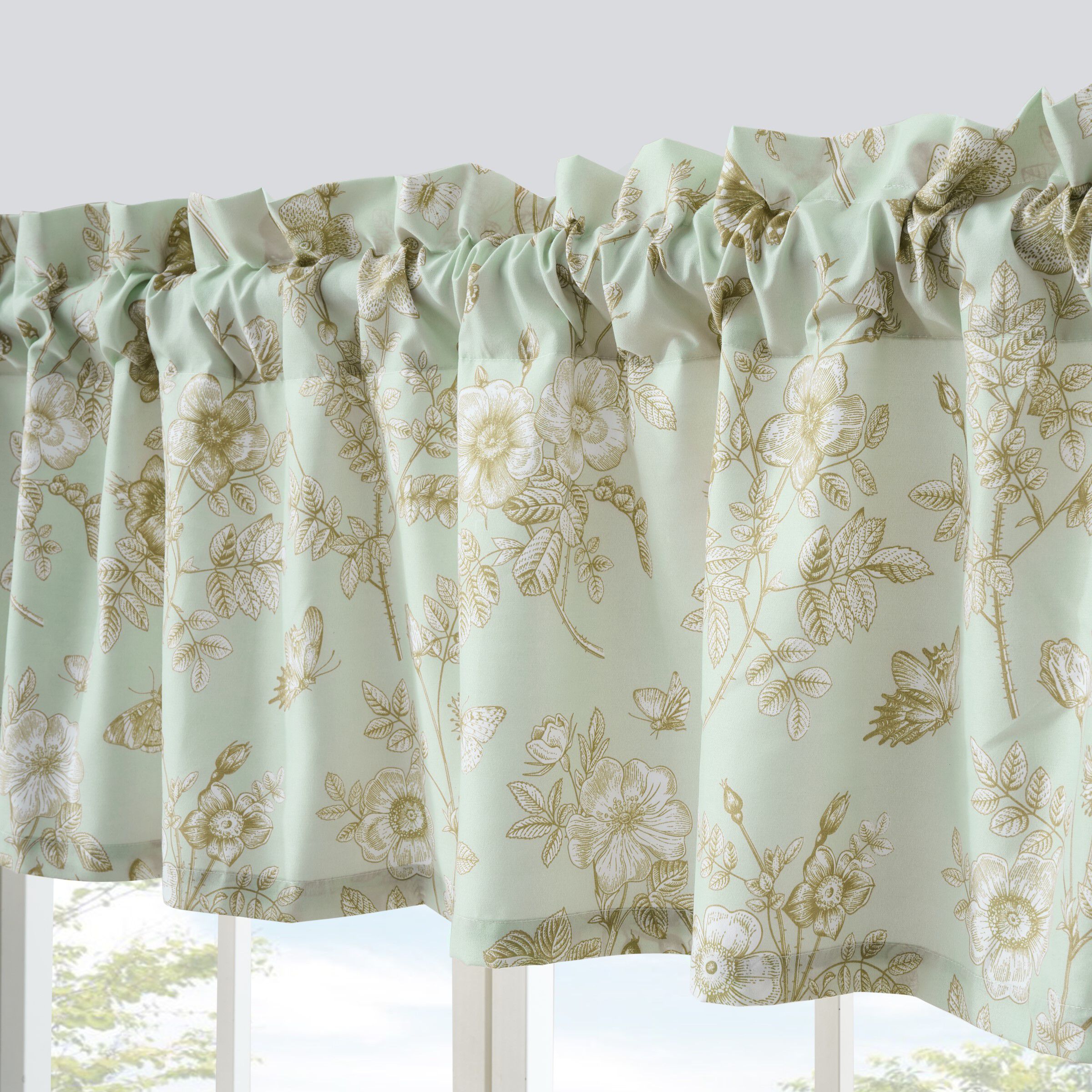 Greenland Home Fashions&trade; Olivia Window Valance Curtains, MINT, alternate image number 2