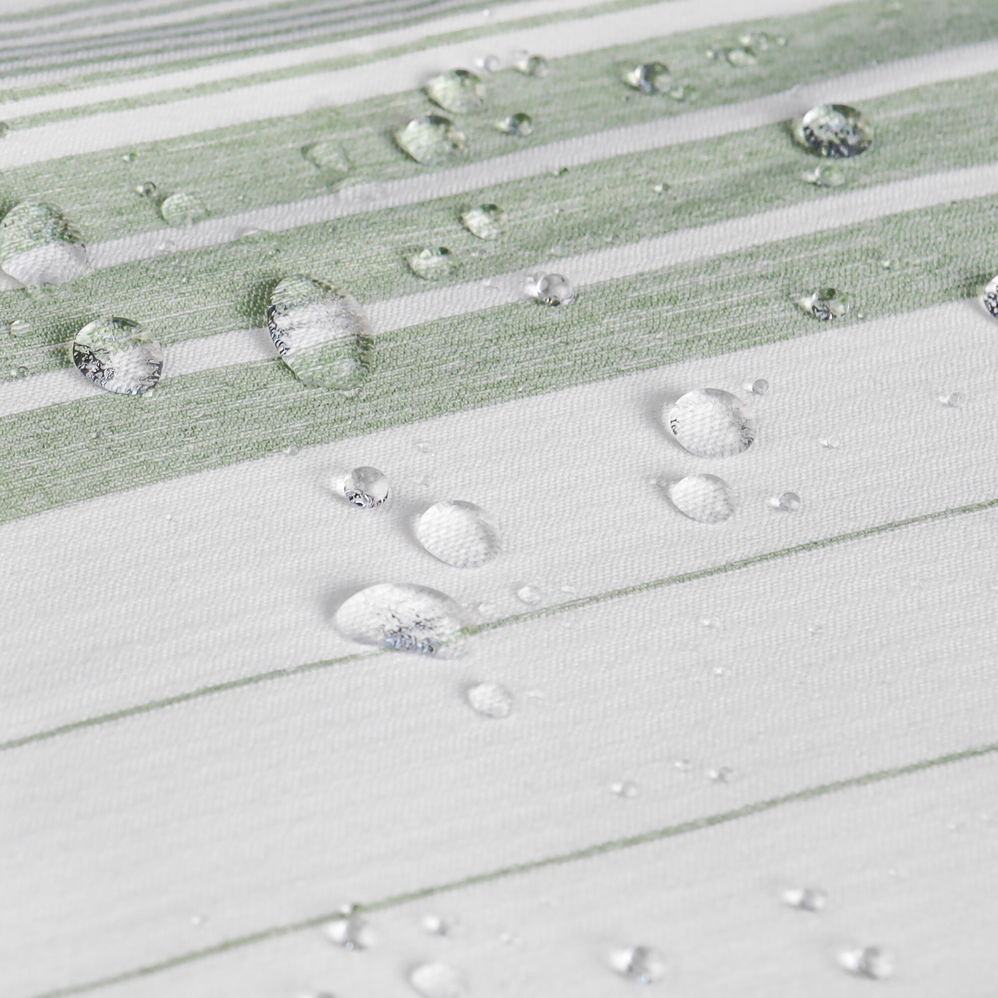 Horizontal Beach Stripe Water Repellent Shower Curtain, SAGE, alternate image number 2