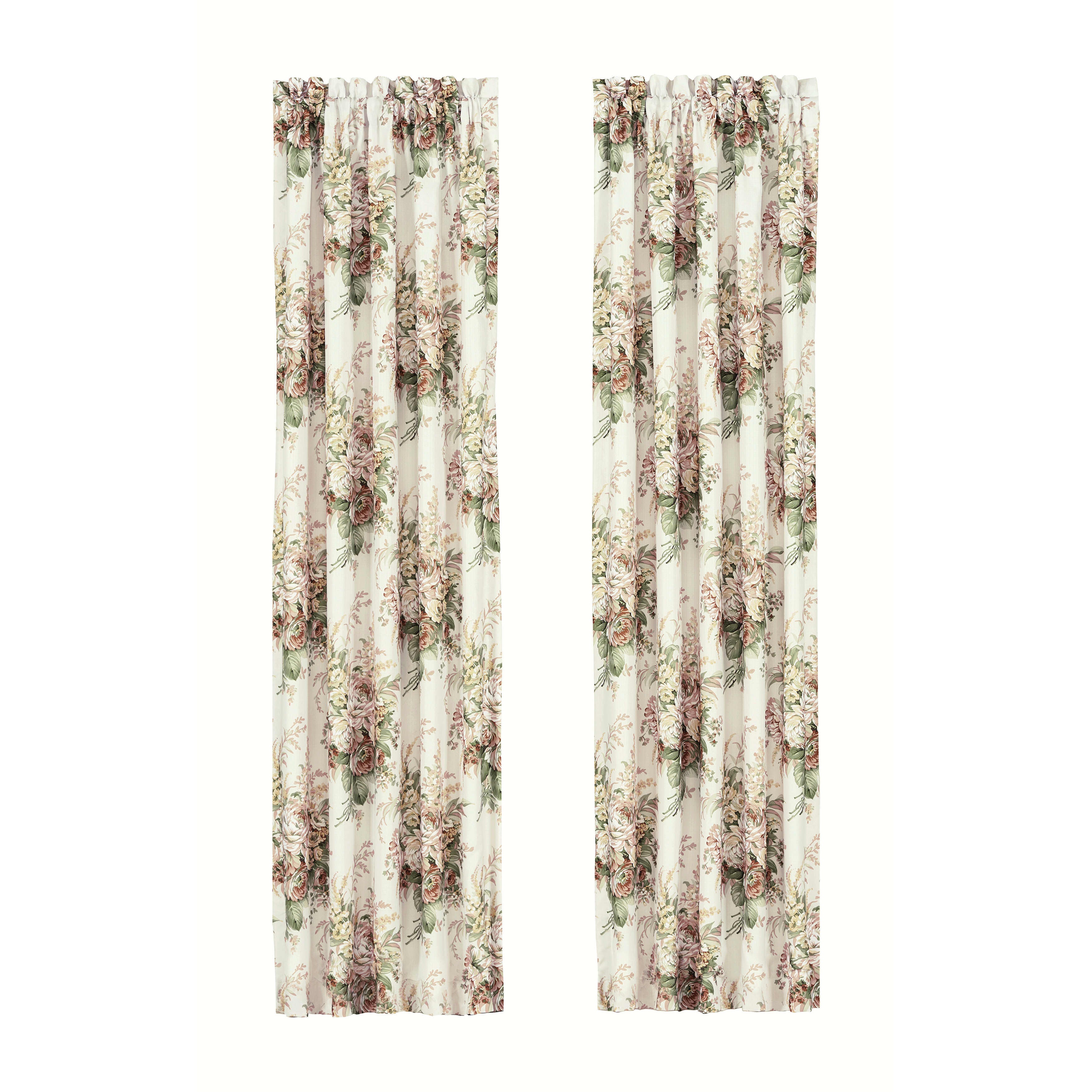 Estelle Coral 84 Inch Window Panel Pair, CORAL, alternate image number 2