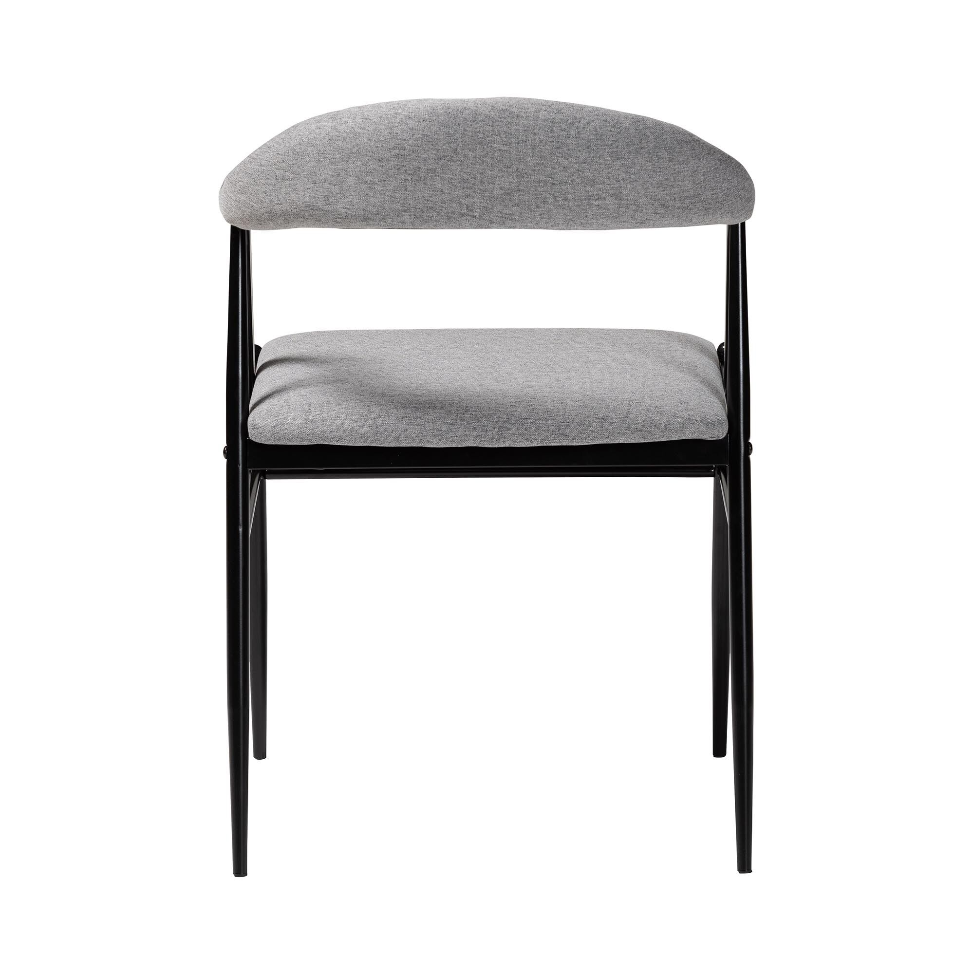 Orrin Modern Industrial Fabric and Metal Dining Chair, GREY, alternate image number 5